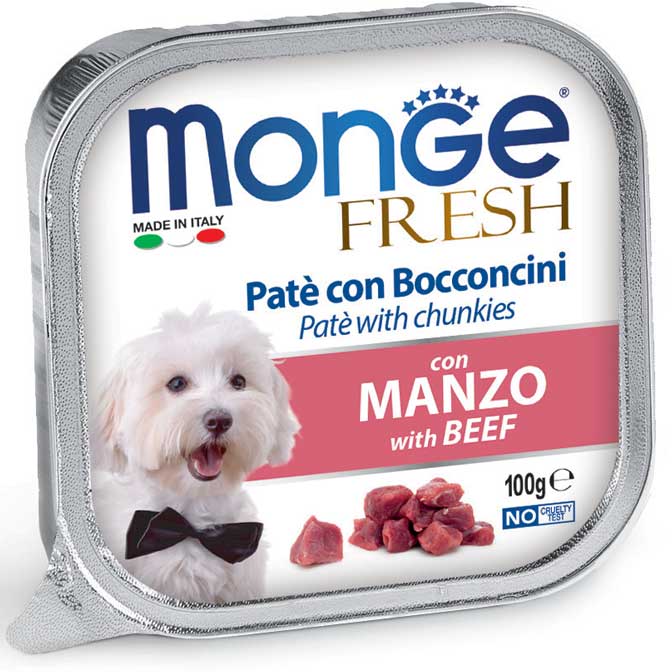 Monge Fresh Paté con Bocconcini Manzo – 32x100g