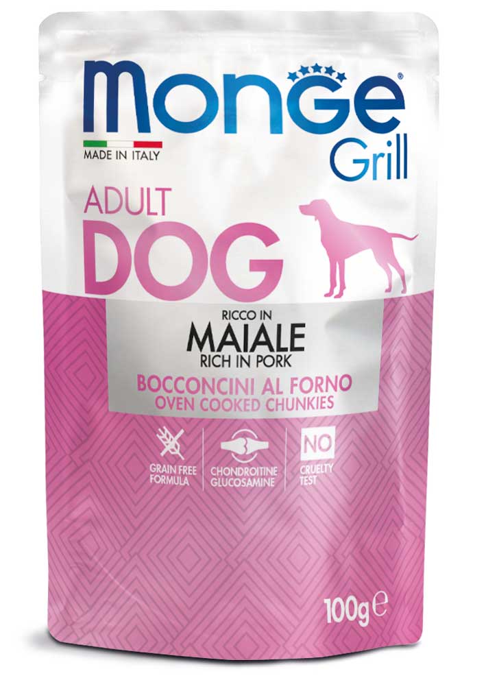 Monge Adult Dog Grill – Maiale Multipack 24x100g