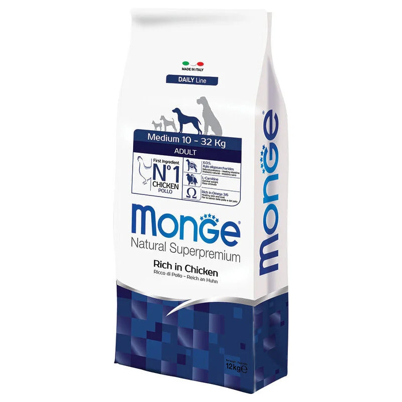 Monge Natural Superpremium Dog Medium Adult – Ricco in Pollo 12kg