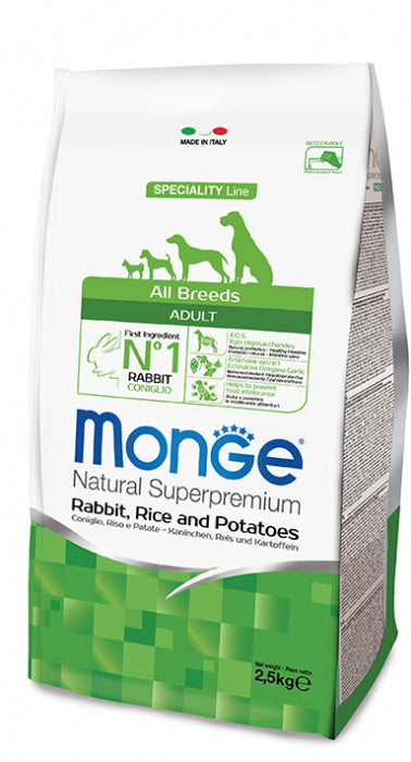 Monge Natural Superpremium Adult – Coniglio, Riso e Patate 2,5kg