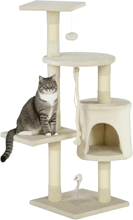 PawHut Albero Tiragraffi per Gatti – 75x40x112 cm, Beige
