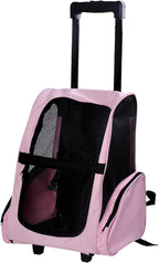 Trasportino PawHut 2 in 1 per Cani e Gatti, Rosa – 42x25x55cm