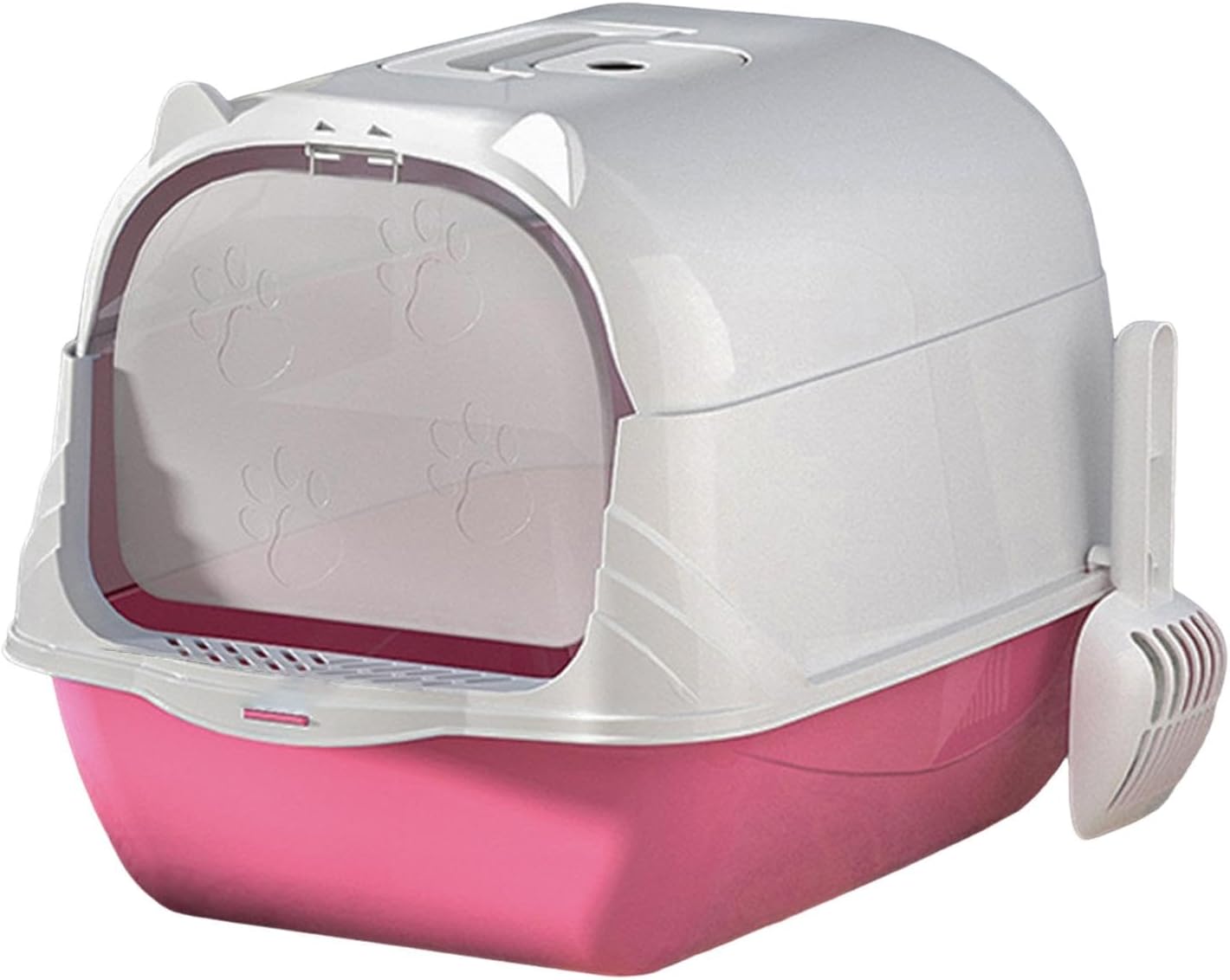 Lettiera PawwJoy Rosa Alta 51×36×37 cm – Bacinella Profonda Anti-Spreco