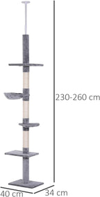 Albero tiragraffi a soffitto PawHut