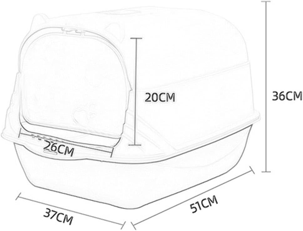 Lettiera PawwJoy Nera Alta 51×36×37 cm – Bacinella Profonda Anti-Spreco