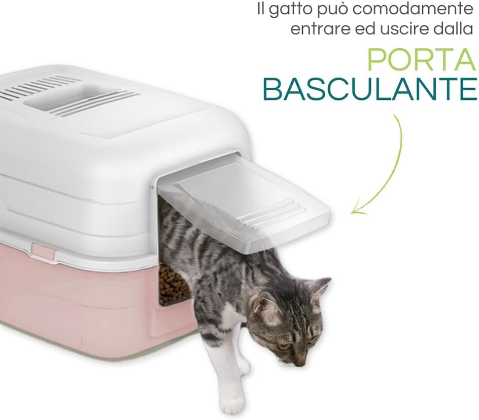 Lettiera Paluplus Box Chiusa – Porta Basculante & Filtro ai Carboni Attivi