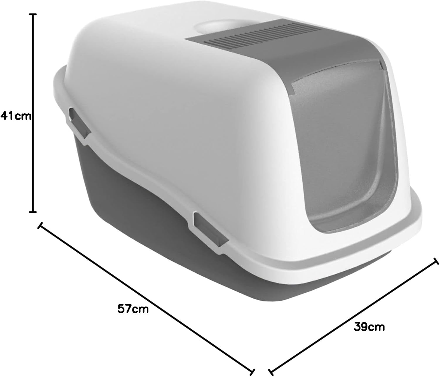 Lettiera Ella Comfort con Coperchio e Filtro Aria 57×39×41 cm