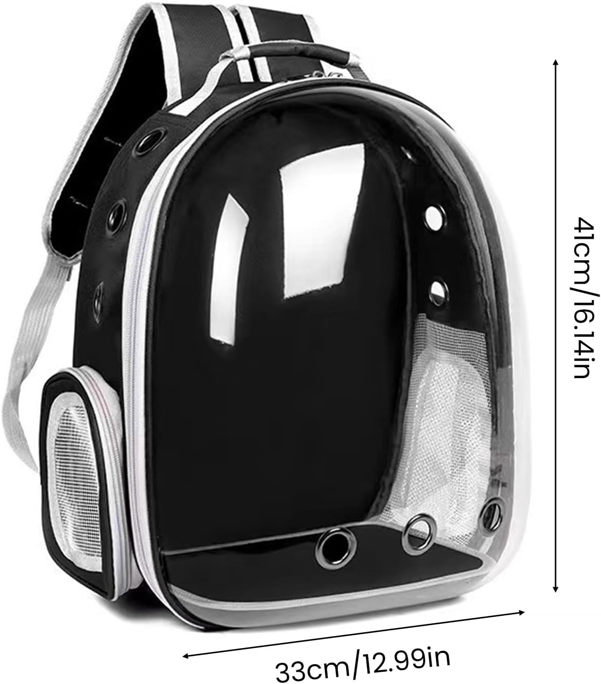 Zaino per Gatti con Bolle d'Aria Trasparente – Nero