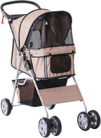 PawHut Passeggino per Cani Pieghevole, Caffè 75 x 45 x 97 cm