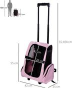 Trasportino PawHut 2 in 1 per Cani e Gatti, Rosa – 42x25x55cm