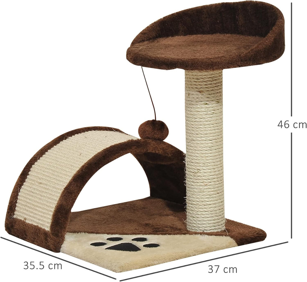PawHut Albero Tiragraffi per Gatti – 36x36x44 cm, Marrone
