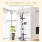 Albero tiragraffi a soffitto PawHut