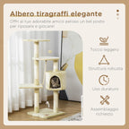 PawHut Albero Tiragraffi per Gatti – 75x40x112 cm, Beige