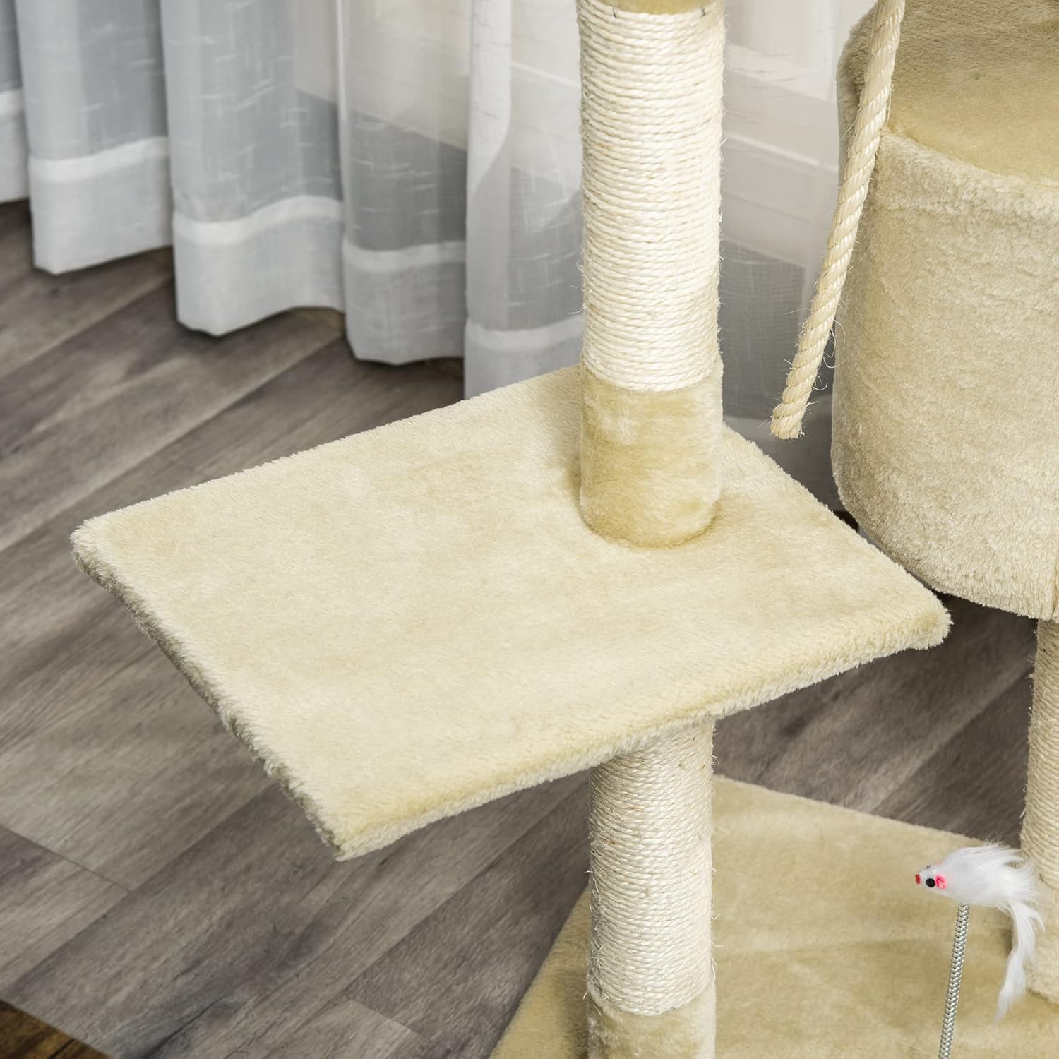PawHut Albero Tiragraffi per Gatti – 75x40x112 cm, Beige