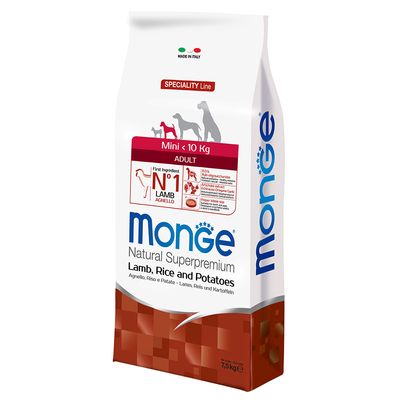 Monge Natural Superpremium Mini Adult – Agnello, Riso e Patate 7,5kg
