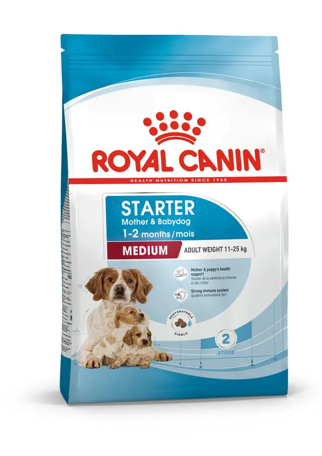 Royal Canin Starter Mother & Babydog Medium – Alimento Secco Completo per Mamme e Cuccioli di Taglia Media, Formato 4 kg