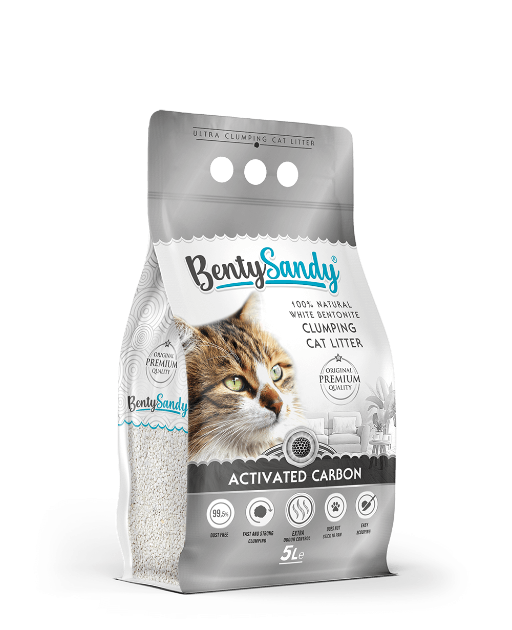Lettiera BentySandy Activated Carbon 5L – Ultra Agglomerante e Naturale