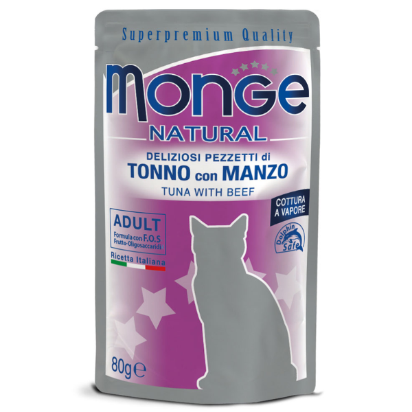 Monge Natural Gatto Adult – Tonno con Manzo 12x80g