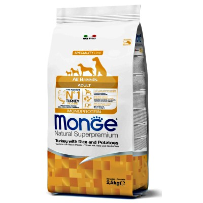 Monge Natural Superpremium All Breeds Adult – Tacchino, Riso e Patate 2,5kg