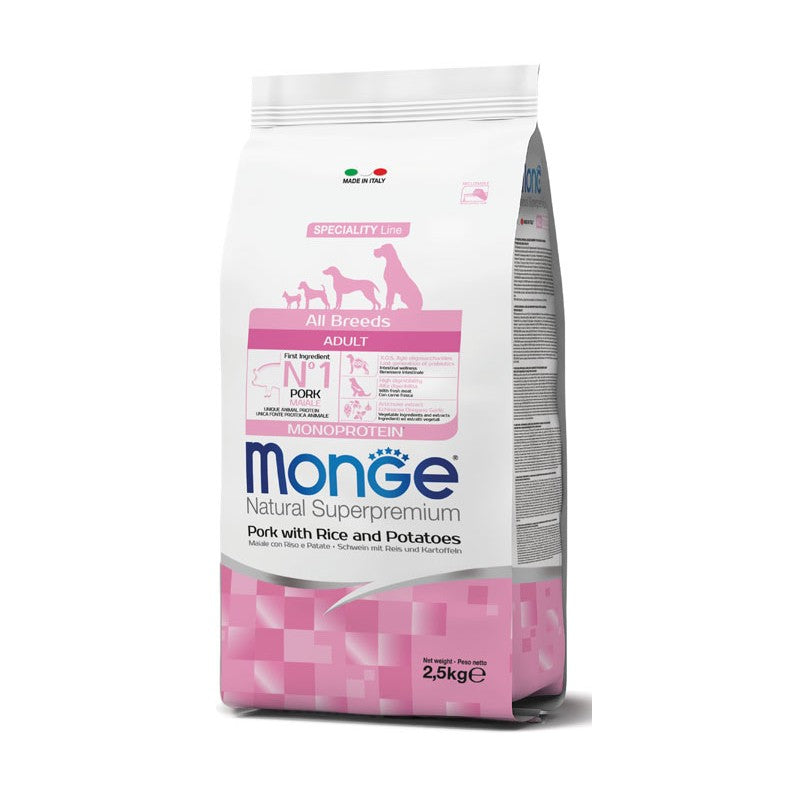 Monge Natural Superpremium Adult – Maiale, Riso e Patate 2,5kg