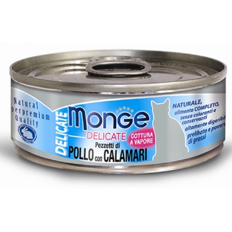 Monge Delicate Pollo con Calamari – 24x80g