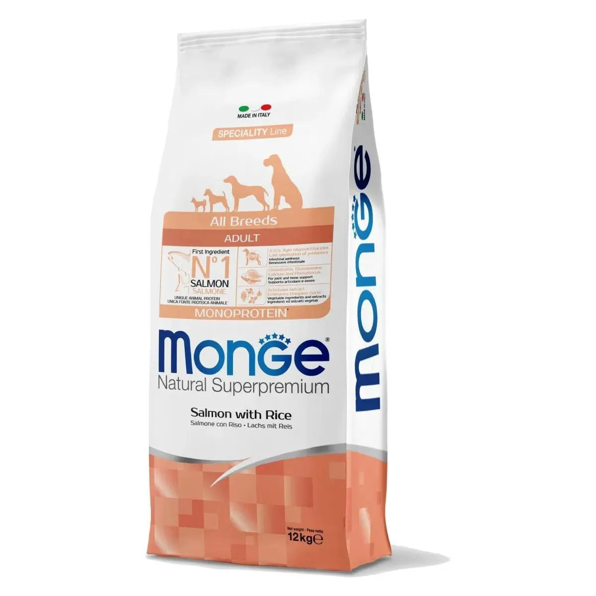 Monge Natural Superpremium Adult All Breeds – Salmone con Riso 12kg