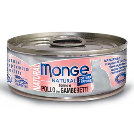 Monge Natural Tonno e Pollo con Gamberetti – 24x80g