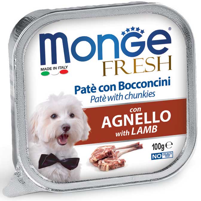 Monge Fresh Paté con Bocconcini Agnello – 16x100g