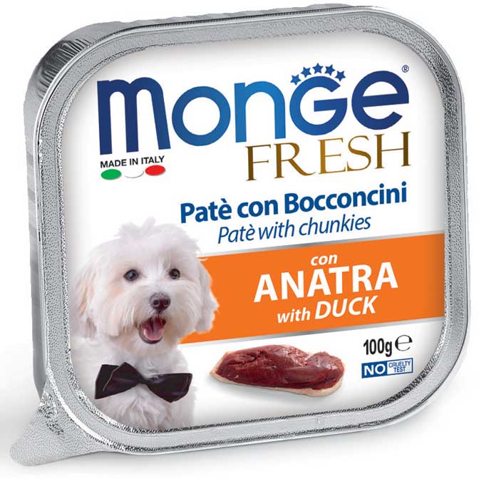 Monge Fresh Paté con Bocconcini Anatra – 16x100g