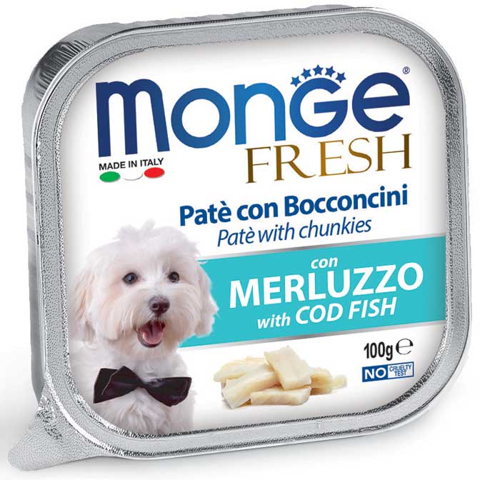Monge Fresh Paté con Bocconcini Merluzzo – 16x100g