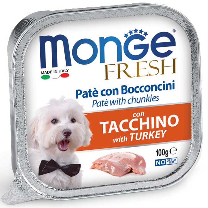 Monge Fresh Paté con Bocconcini Tacchino – 16x100g