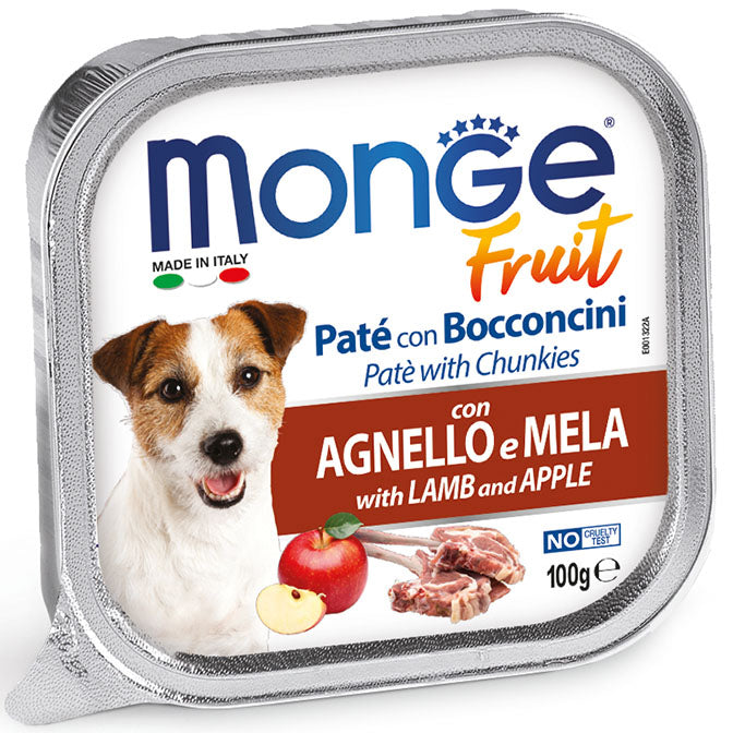 Monge Fruit Paté con Bocconcini Agnello e Mela – 32x100g