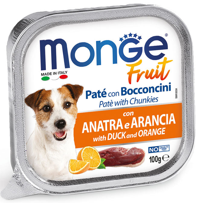 Monge Fruit Paté con Bocconcini Anatra e Arancia – 32x100g