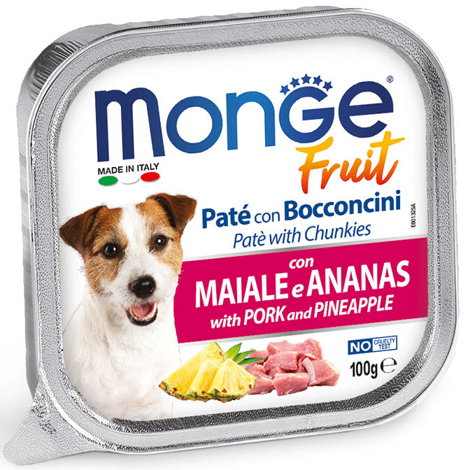Monge Fruit Paté con Bocconcini Maiale e Ananas – 32x100g