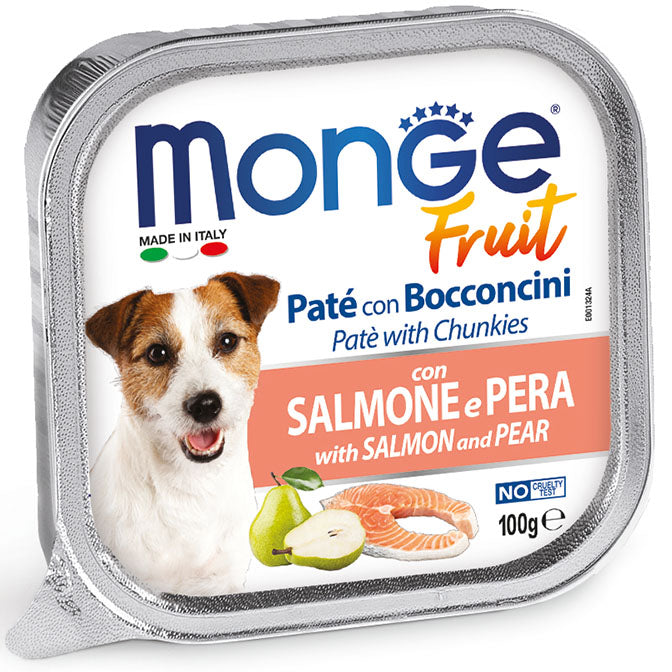 Monge Fruit Paté con Bocconcini Salmone e Pera – 32x100g