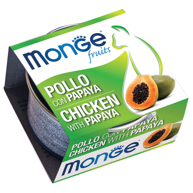 Monge Fruits Gatto Pollo con Papaya – 24x80g