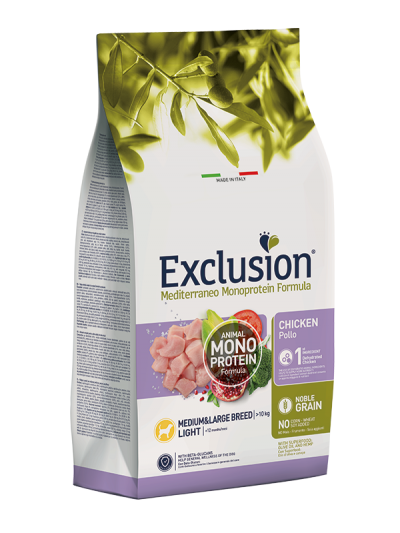 Exclusion Mediterraneo Medium/Large Breed Light Pollo – 3kg